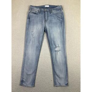 7 For All Mankind Jeans Womens 26 Light Blue Josefina Distressed Boyfriend Denim